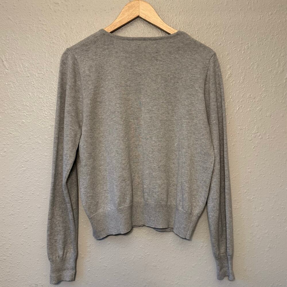 Sundance Cardigan Sweater Floral Embroidered 100% Cotton Gray Women’s Large - Picture 9 of 9